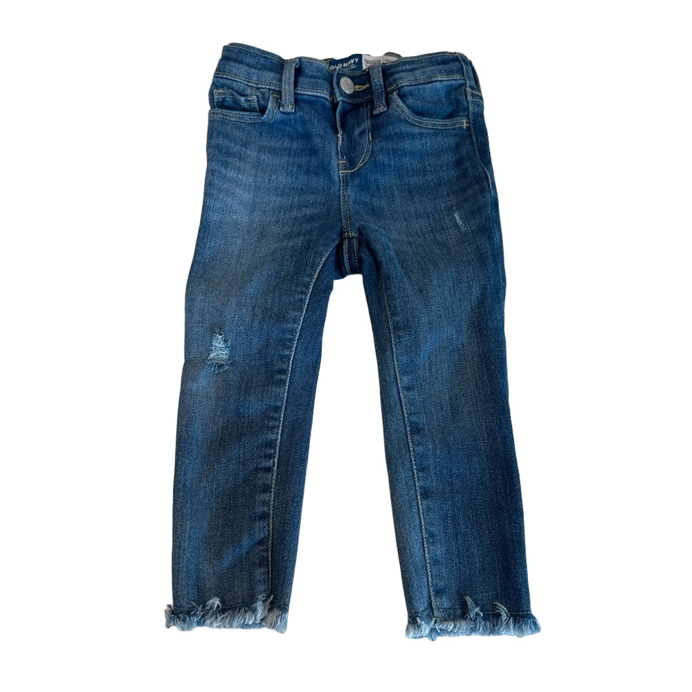 4/20$ Old Navy Toddler Blue Distressed Rockstar Jeggings 360 Stretch size 2T